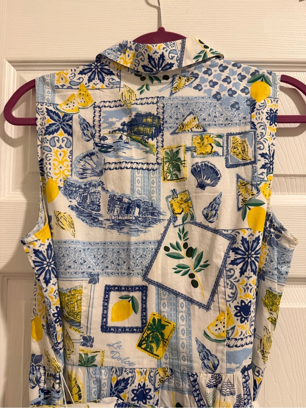 J Crew Dolce Vita Lemons button front positano Italy vacation 100% cotton summer - Picture 8 of 10